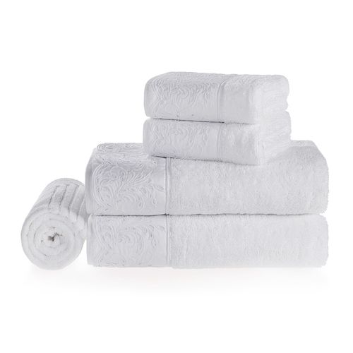 Jogo de Banho Gigante 5 Peças 100% Algodão Bargello Branco
