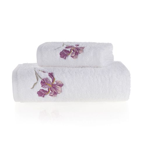 Jogo Lavabo e Rosto com Bordado 100% Algodão Le Iris Branco