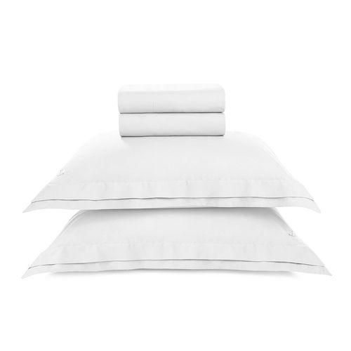 Jogo de Cama Queen 200 Fios 100% Algodão Novoli Branco