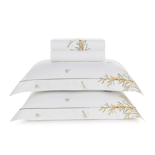 Jogo de Cama Queen 300 Fios 100% Algodão Egípcio Mimosa