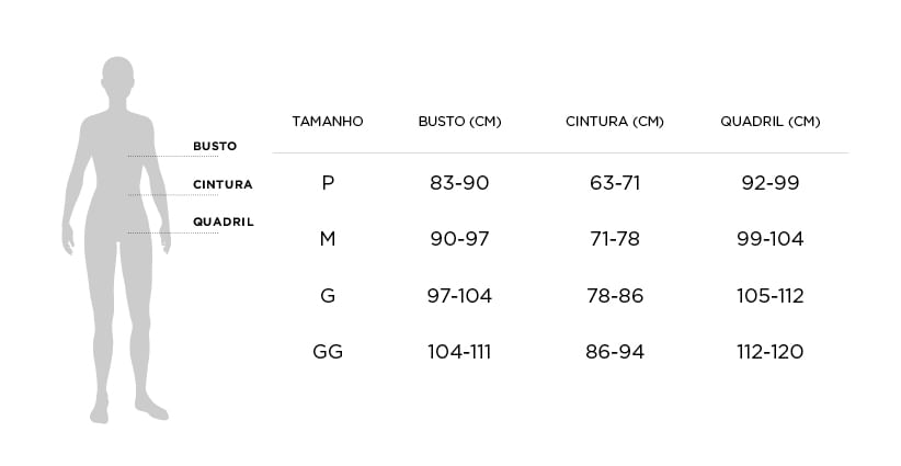 Tabela de Medidas Homewear Trussardi